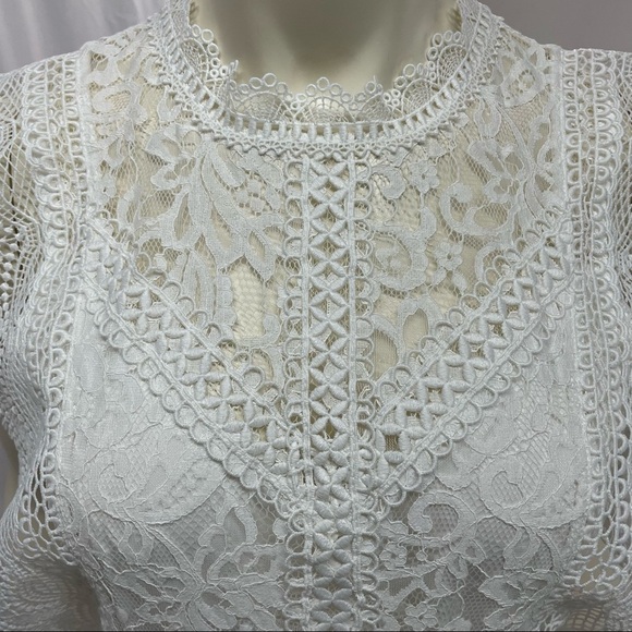 ONLY White Lace High Neck Dress Size 40/Large - Picture 3 of 10
